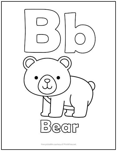 B Is For Bear Preschool, Alphabet Letter Coloring Pages, Letter B Bear Craft, Letter B Coloring Pages Free Printables, Letter B For Toddlers, Letter Coloring Pages Preschool, B Is For, Letter B Crafts For Preschoolers, Letter B Worksheets For Preschool