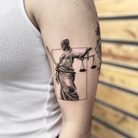 Nicki on Instagram: “Thank you Megan! A little lady justice :) Getting back to tattooing feels so refreshing. #ladyjustice #ladyjusticetattoo #tattoo #tattoos…” Justice Tattoo, Hands Tattoo, Lady Justice, Hand Tattoos For Women, Hand Tattoos, Geometric Tattoo, Tattoos For Women, Tatting, Tattoo Ideas