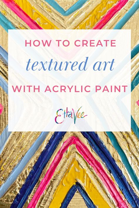 In this blog post I share textured painting techniques using just acrylic paint! If you're looking for painting ideas, this is a fun acrylic painting technique to try! Get ready to create the textured art of your dreams! How To Use Acrylic Paint Canvases, How To Paint Wood Texture With Acrylic, Texture Acrylic Painting Canvases, Textured Painting How To, How To Add Texture To Paint, Textured Canvas Art Simple, How To Create Texture With Acrylic Paint, Textures Acrylic Painting, How To Create Textured Art