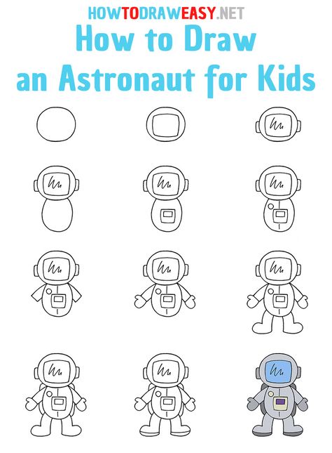 How to Draw an Astronaut Step by Step #Astronaut #AstronautDrawing #EasyAstronautDrawing #AstronautDrawingforKids #StepbyStepAstronautDrawing #AstronautStepbyStep #AstronautSimpleDrawing #CartoonAstronautDrawing #Spaceman #Spacemandrawing #Space How To Draw An Astronaut, Easy Astronaut Drawing, Kids Drawing Lessons, Elementary Drawing, Astronaut Drawing, Step By Step Art, Drawing Lessons For Kids, Art Therapy Projects, Draw Easy