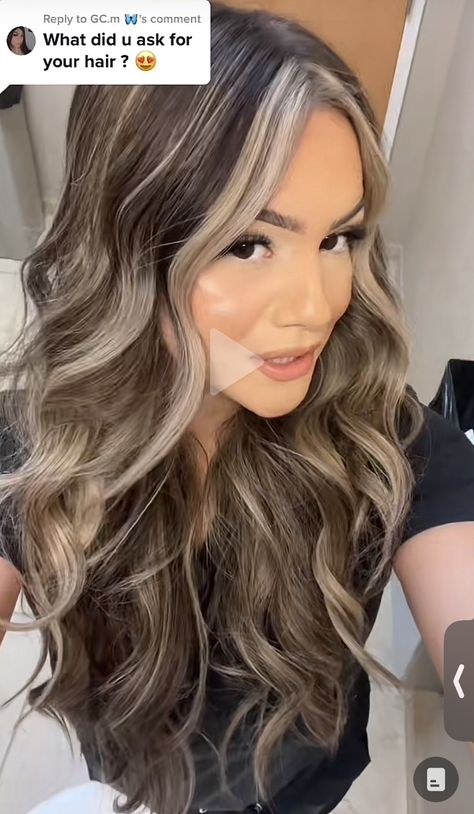 Best Highlights For Asian Hair, Full Bolyoge, Darker Brown Hair With Blonde Highlights, Full Dimensional Highlights Blonde, Hair Colors With Money Piece, Halo Foil Highlights, Shadow Root Balayage With Money Piece, Brunette With Blonde Dimension, Brown Hair With Thick Money Piece