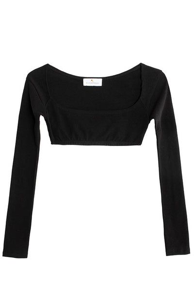 Super Cropped Top, Gil Rodriguez, Super Crop Top, Fashion Garments, Maryam Nassir Zadeh, Long Sleeve Crop, Cropped Top, Black Crop Tops, Long Sleeve Crop Top