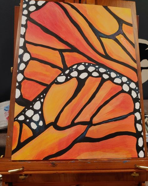 Easy Monarch Butterfly Painting, Trippy Butterfly Painting, Monarch Butterfly Aesthetic, Monarch Painting, Monarch Butterfly Painting, Monarch Butterfly Art, Monarch Butterflies Art, Painting Hacks, Aesthetic Patterns