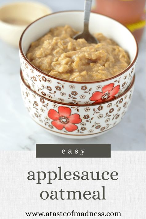 Applesauce Oatmeal, Easy Applesauce, Best Oatmeal Recipe, Easy Oatmeal Recipes, Healthy Oatmeal Recipes, Oat Recipes Healthy, Simple Breakfast, Oatmeal Recipe, Quick Healthy Breakfast