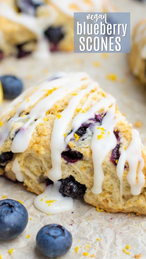 Lemon Blueberry Scones Recipe, Vegan Blueberry Scones, Lemon Icing Recipe, Lemon Blueberry Scones, Healthy Scones, Blueberry Lemon Scones, Blueberry Scones Recipe, Vegan Scones, Gluten Free Scones