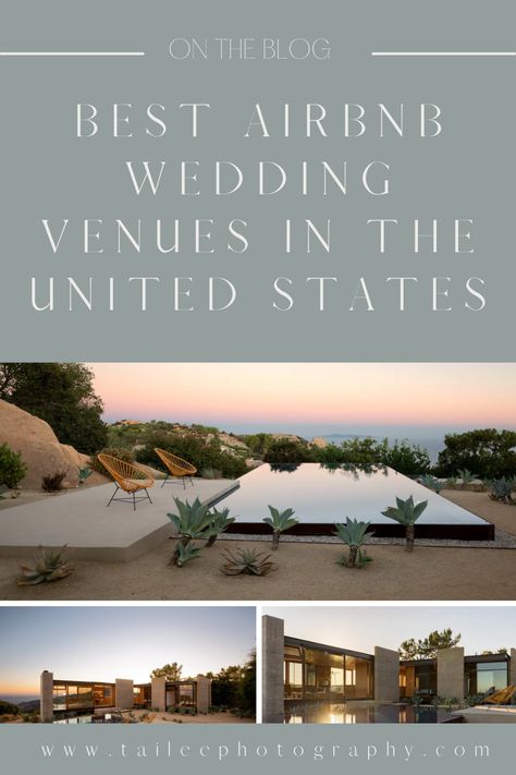 Simple Destination Wedding, Affordable Destination Wedding Locations, Small Wedding Locations, Airbnb Wedding Venues, Wedding Airbnb, Cheap Destination Wedding, Us Destination Wedding, Affordable Destination Wedding, Best Destination Wedding Locations