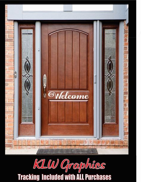 WELCOME FRONT DOOR Vinyl Decals Stickers 3M Home Family Decor car truck window #3M #Country Hey Yall Decal On Door Window, Front Door Vinyl, Door Vinyl, Vinyl Quotes, Home Fix, Family Decor, Car Window Decals, Cricut Explore Air, Diy Home Repair