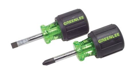 Amazon.com: Greenlee 0153-04C Stubby Screwdriver Set, 2 Piece: Home Improvement Stubby Screwdriver, Phillips Screwdriver, Tool Kits, Woodworking Hand Tools, Tool Gifts, Home Tools, Screwdriver Set, Black Handle, Electrical Supplies