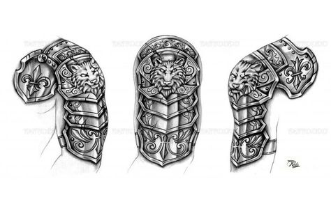 Shoulder Armor Shoulder Tattoo, Armor Shoulder, Armour Tattoo, Shoulder Armor Tattoo, Body Armor Tattoo, Types Of Armor, Armor Tattoo, Tattoo Templates, Norse Tattoo