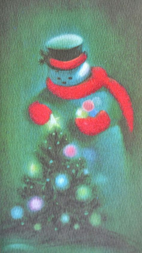 Ralph Hulett, The Ghost Of Christmas Past, Vintage Holiday Cards, Ghost Of Christmas Past, Vintage Snowman, Vintage Christmas Card, Vintage Christmas Images, Christmas Graphics, Old Christmas