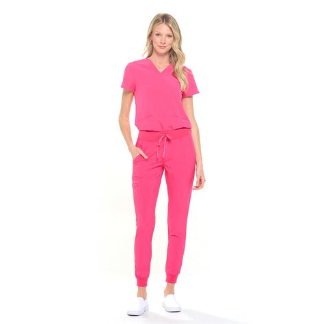 PRICES MAY VARY. Optimized Design: Tailored for the perfect fit, the DAGACCI Jogger Scrub Set features a V-neck top and slim-fit jogger pants available in sizes XXS to 2XL, ensuring a tailored look for all body types. Enhanced Durability: Crafted from a blend of 92% polyester and 8% spandex, this medical uniform offers unparalleled durability. Its 4-way stretch capability, moisture-wicking properties, and anti-wrinkle fabric ensure long-lasting wear without compromising on quality. Unmatched Com Nurse Scrub Outfits Ideas, Cute Scrub Outfits, Nurse Scrubs Outfits, Nursing Fits, Cute Scrubs Outfits, Scrubs Costume, Scrubs Uniform Cute, Nurse Outfits, Scrub Outfits