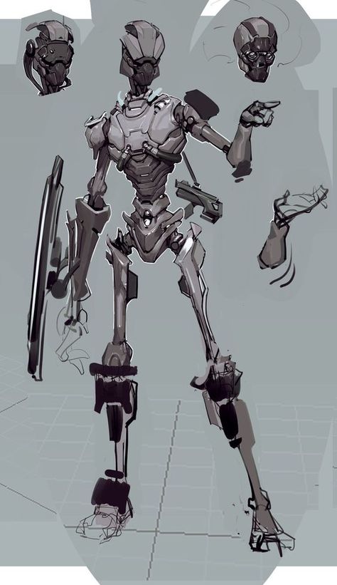 Robot Design Sketch, Cyborgs Art, Humanoid Robot, Arte Robot, Cool Robots, Model Sheet, 다크 판타지, Concept Art Drawing, Robot Design