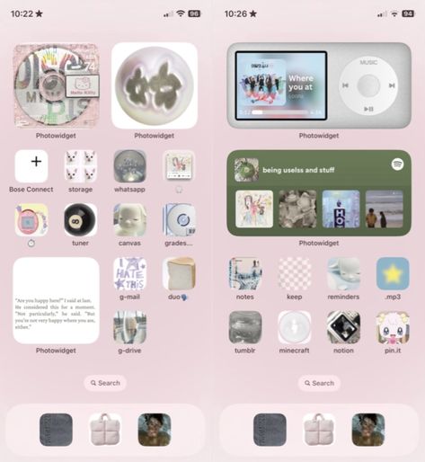 Phone Widget Aesthetic Pink, Iphone 15 Setup, Wallpaper Set Up Ideas Phone, Phone Setup Aesthetic, Pastel Phone Layout, Iphone Setup Aesthetic, Aesthetic Phone Setup, Phone Setup Ideas, Aesthetic Iphone Setup