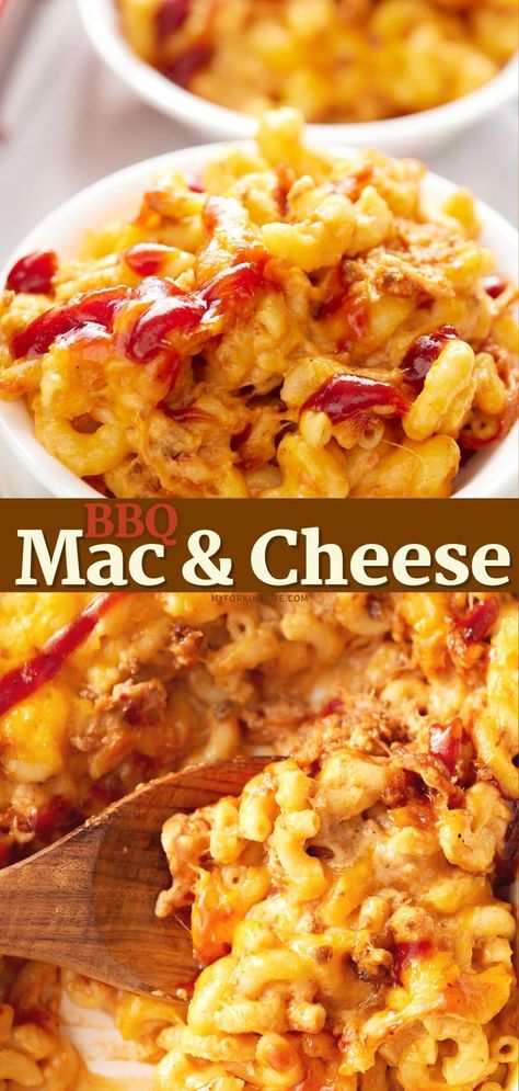 Bbq Macaroni And Cheese, Specialty Mac And Cheese Recipes, Meaty Mac And Cheese Recipe, Mac And Cheese Recipe Meat, Mac And Cheese With Bbq Chicken, Loaded Baked Mac And Cheese Recipe, Mac And Cheese Bowls Recipe, Bbq Chicken Mac N Cheese, Mac And Cheese Recipe Baked With Meat