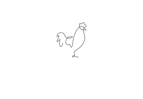 Set of animal logos / icons made in one line. One Line Animals, Chicken Tattoo, Rooster Tattoo, One Line Tattoo, Chicken Logo, Tattoo Animal, Maori Tattoos, Easy Draw, Petit Tattoo