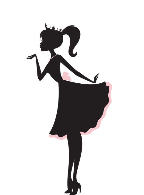 Transférer Des Photos, Barbie Silhouette, Silhouette Cake Topper, Free Barbie, Silhouette Cake, Fairy Silhouette, Princess Silhouette, Silhouette Drawing, Creative Money Gifts