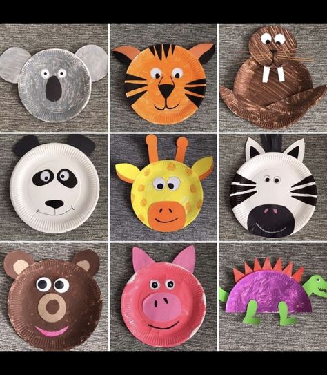 Animal Plates Craft, Paper Plate Animals Crafts, Animal Paper Plate Crafts, Summer School Crafts, Zoo Crafts, Zoo Animal Crafts, World Animal Day, Paper Plate Crafts For Kids, Animal Craft