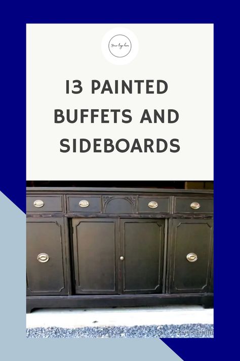 Find inspiration with these painted buffets and sideboards. Vintage furniture like the buffets look great painted. Painting Sideboard Ideas, Refinished Sideboard Antique Buffet, Refurbished Sideboard Ideas, Colorful Buffet Table, Mahogany Buffet Makeover, Painted Vintage Buffets And Sideboards, Refinished Buffets And Sideboards, Sideboard Refinishing Ideas, Buffet Color Ideas