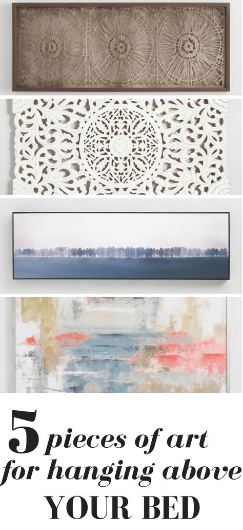 5 pieces of wall art perfect for hanging above your bed Art Prints Above Bed, Artwork Over Bed Modern, Wall Art Above Master Bed, Wall Decor Above Bed Master, Pictures For Above The Bed, Decor Over Master Bed, King Size Bed Artwork, Modern Art Above Bed, Art For Master Bed