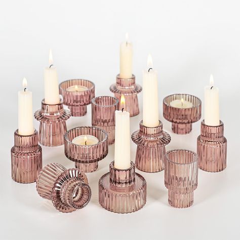 PRICES MAY VARY. Light Amber Votive Candle Holders Set: total 3 pcs, 1pc for each pattern, perfectly fits for standard tea light candles, small votive candles, little LED candle(Candles not included). The brown color warms the light from the flames without blocking too much light, for small tealights TAPER GLASS CANDLESTICK HOLDERS: Modern tapered glass candle holder has a chic shape, is a great choice for parties, birthday,Christmas,Valentine's Day, Anniversary, Mother's Day, Housewarming and w Dinner Party Lighting, Table Centerpieces Wedding Decor, Tea Lights Centerpieces, Tapper Candles, Table Centerpieces Wedding, Candle Holders Wedding, Glass Candlestick Holders, Centerpieces Wedding, Small Candles