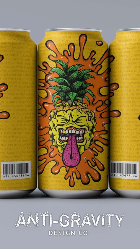 Pineapple Sour, Beer Label Art, Beer Branding Design, Craft Beer Label Design, Beer Graphic Design, Craft Beer Design, Craft Beer Packaging, Beer Packaging Design, Craft Beer Labels