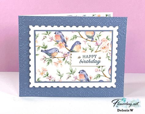 Stampin Up Flight And Airy Dsp Cards, Flight And Airy Stampin Up Cards, Seasonal Branches, Susan Campfield, Blue Cards, Designer Paper Cards, Dsp Cards, Gatefold Cards, Fun Folds