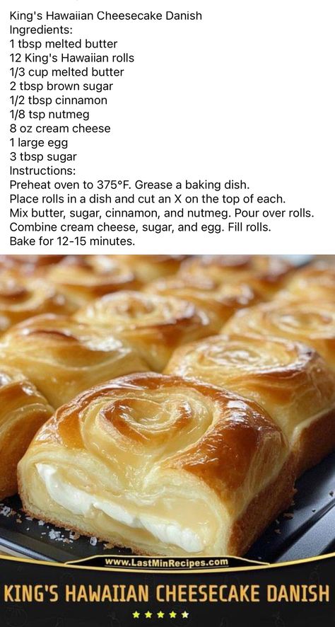 King Hawaiian Rolls, Healthy Weight Gain Foods, Hawaiian Rolls, Breakfast Brunch Recipes, Tasty Treats, Dessert Ideas, Coffee Cake, Melted Butter, Brunch Recipes