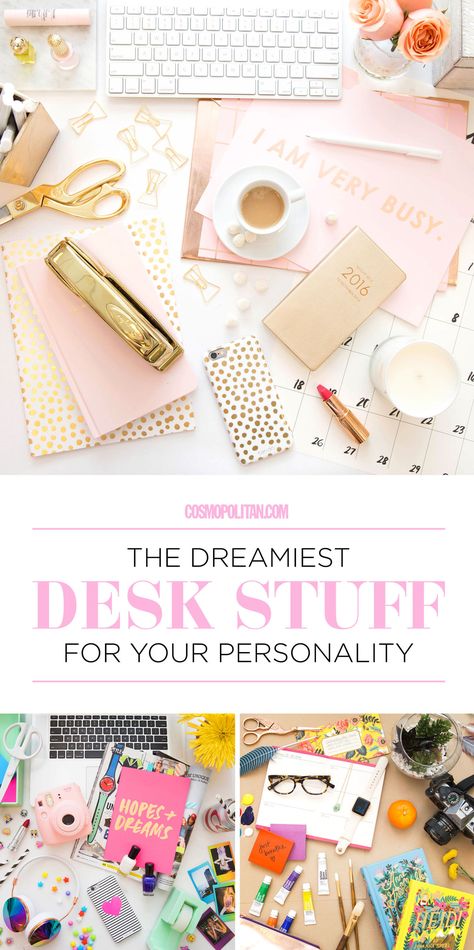 Cute Desk and Office Accessories for Women - Fun Desktop Accessories Office Desk Organization, Cute Desk Accessories, Desk Goals, Desk Inspiration, Cubicle Decor, Cute Office, Cute Desk, Office Crafts, Best Desk