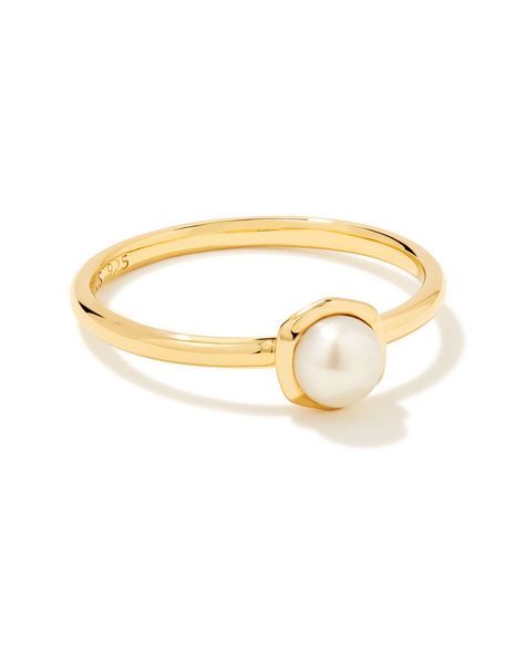 With its smooth hexagonal frame and gorgeous cultured freshwater pearl, the Davie Pearl 18k Gold Vermeil Band Ring in White Pearl is an instant classic. Pair it with other pearl pieces for a coordinated look or wear it with your favorite rings for an eclectic stack. Metal 18k Yellow Gold Vermeil What is Vermeil? Vermeil (that’s pronounced ver-may) is a gold plating technique that dates back to the 19th century. While other jewelers plate over less durable metals, our vermeil starts with a Sterli Preppy Jewelry, Jewelry Accessories Ideas, Jewelry Essentials, Jewelry Lookbook, Demi Fine Jewelry, New Jewelry, Freshwater Cultured Pearls, Girly Jewelry, Jewelry Inspo