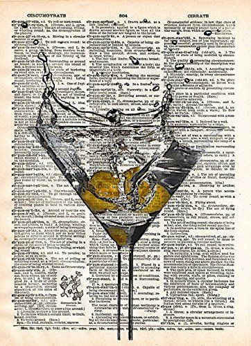 Martini Art, Art Cocktail, Dictionary Book, Classic Martini, Martini Bar, Newspaper Art, Art Bar, Splash Art, Cocktail Art