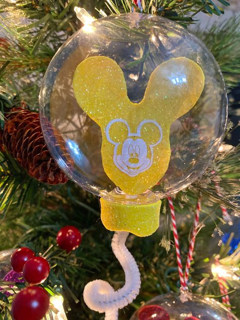 Mickey Balloon Inspired Disney Ornaments | Etsy Disney Diy Christmas Ornaments, Disney Christmas Diy, Disney Ornaments Diy, Disney Christmas Crafts, Disney Craft, Disney Christmas Decorations, Disney Diy Crafts, Disney Christmas Tree, Disney Christmas Ornaments