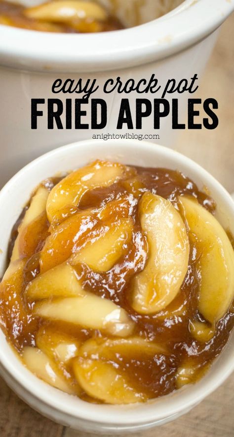 These Easy Crock Pot Fried Apples are a perfect, effortless Thanksgiving side dish or an everyday treat! You'll love how easy they are to whip up! Wallpaper Food, Thanksgiving Food Sides, Thanksgiving Side Dish, Crock Pot Desserts, Thanksgiving Recipes Side Dishes, Fried Apples, Thanksgiving Dishes, Thanksgiving Side, Thanksgiving Sides