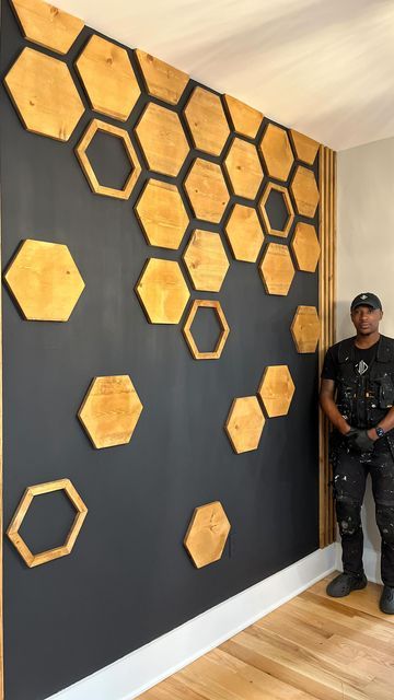 Robert Jones on Instagram: "Don’t forget to Bee 🐝 awesome !" Bee Wall Decor, Hangout Room, Wood Wall Art Diy, Bee Wall, Interior Wall Design, Bee Decor, Village House Design, January 12, Bee Design