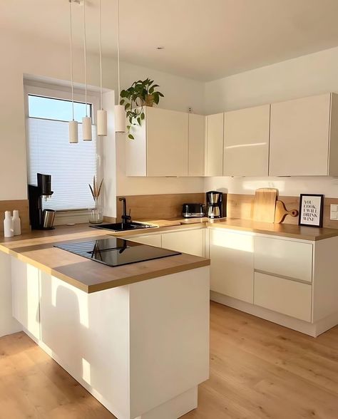 White Glossy Kitchen, Glossy Kitchen, House Design Kitchen, Home Decor Living Room, Kitchen Inspiration Design, Minimalist Kitchen, Decor Living Room, Ideas Home, Design Case