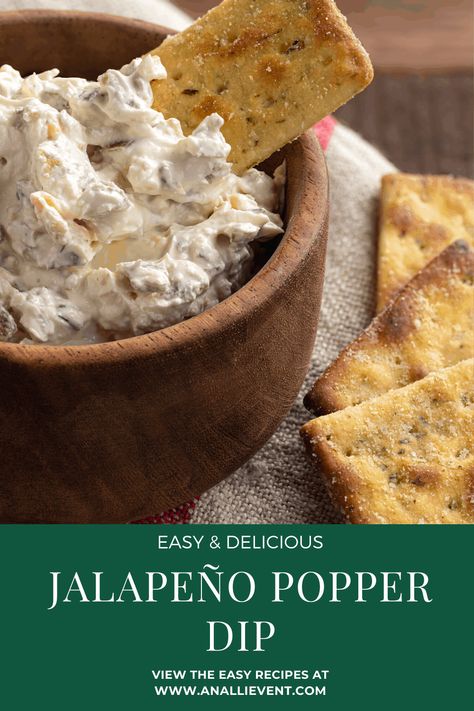 Jalapeno Popper Dip - Easy And Delicious - An Alli Event Bacon Wrapped Snacks, Pickled Jalapenos, Jalapeno Dip, Jalapeno Popper Dip, Dip Easy, Popper Dip, Creamy Recipes, Jalapeno Popper, Pickling Jalapenos