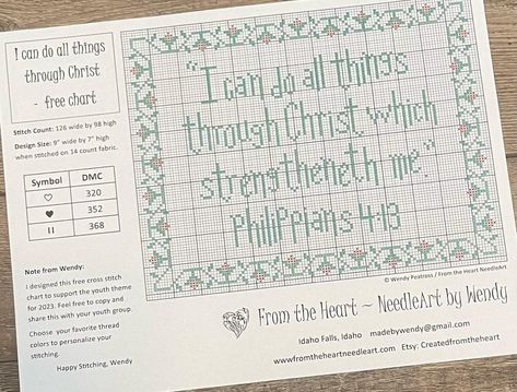 Free Cross Stitch Charts, Christian Cross Stitch, Cross Stitch Quotes, Free Chart, Plastic Canvas Patterns Free, Mini Cross Stitch, Free Cross Stitch, Plastic Canvas Patterns, Canvas Patterns