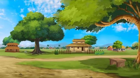 2d animation cartoon village background ... | Premium Photo #Freepik #photo #house #home #sky #nature Cartun Background Village, Cartoon Village House Background, Cartun Pic Background, Cartoon Baground Village, Village Background Images, Cartoon Background Photo, Village Animation Background, 2d Village Background, 2d Background Animation