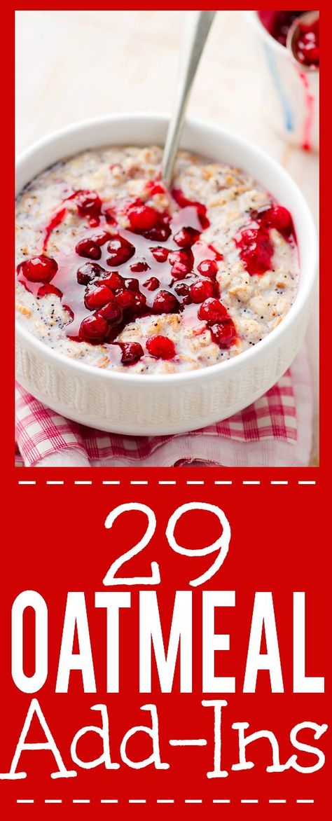 29 Quick and Easy Oatmeal Add Ins - Get creative with your oatmeal! Try… Things To Add To Oatmeal, Oatmeal Add Ins, Oatmeal Overnight, Oatmeal Toppings, I Lost 100 Pounds, Healthy Food Menu, Easy Oatmeal, Make Breakfast, Instant Oatmeal