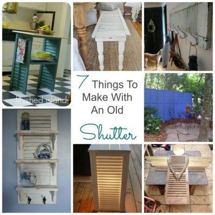 shutters Shutter Crafts Ideas, Window Shutter Crafts, Shutter Crafts, Shutters Repurposed Decor, Shutter Shelf, Old Window Shutters, Shutter Projects, Shutter Decor, Rustic Shutters