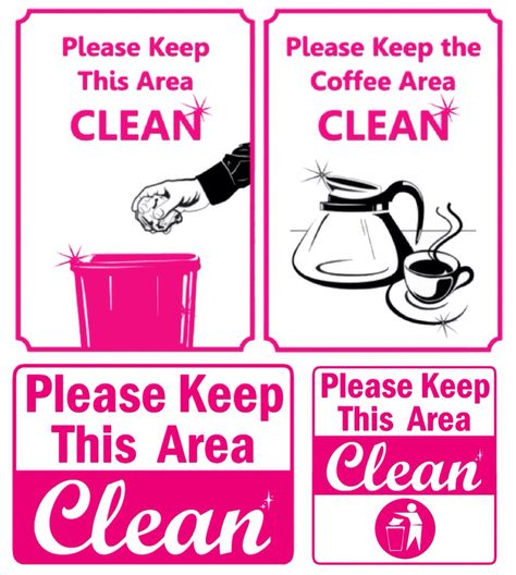 ('Please Keep Area Clean' sign ideas...!) Office Kitchen Etiquette, Kitchen Etiquette, Cleaning Signs, Dirty Dishes Sign, Kitchen Rules Sign, Bathroom Etiquette, Elementary Classroom Themes, Work Desk Decor, Cleaning Quotes