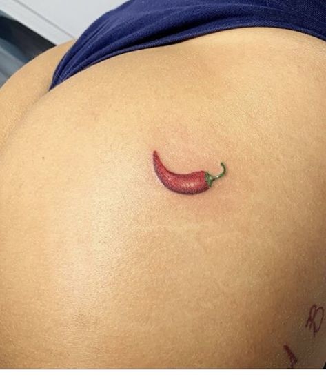 Chili Peper Tattoo Small, Jalapeno Tattoo Small, Chile Pepper Tattoo, Chilli Tattoo, Chili Tattoo, Chili Pepper Tattoo, Taco Tattoos, Pepper Tattoo, Go Tattoo