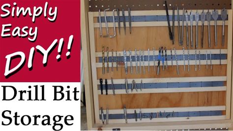 Drill bit storage rack that is very "attractive".  Get it? Attractive...you know cause of the...magnets. Tool Shelves, Drill Bit Storage, Bit Organizer, Organising Ideas, Bit Storage, Magnetic Drill, Magnetic Storage, Garage Tool Storage, Tool Room