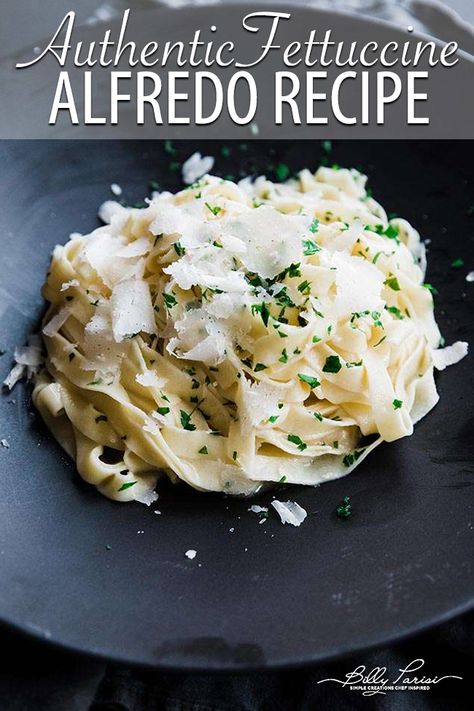 Fettuccine Alfredo - learn how to make homemade fettuccine noodles and the most authentic way to make alfredo sauce, which is way easier than you might have thought.  #pasta #pastarecipes #noodles #noodlerecipes #fettuccine #fettuccinealfredo #homemadepasta #italian #italianfood #italianrecipes Homemade Fettuccine Noodles, Recipe For Alfredo Sauce, Authentic Alfredo, Authentic Alfredo Sauce, Salsa Alfredo Receta, Alfredo Sauce Recipe Without Heavy Cream, Alfredo Sauce Easy, Pasta Fettuccine, Homemade Fettuccine