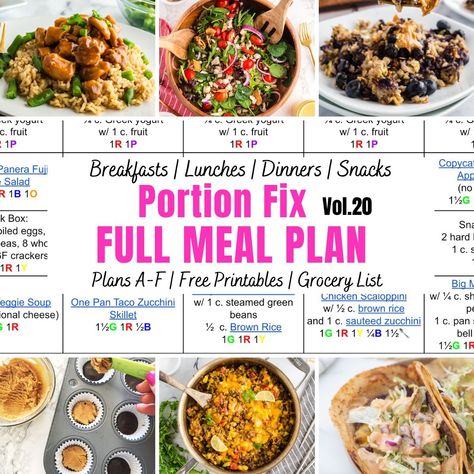 21 Day Fix Meal Plan Vol. 20 ❤️🧡💚💜💛💙 Portion Fix Plan C Meal Plan, 21 Day Fix Meal Plans 1200-1499, 21 Day Fix Dinners, Portion Fix Meal Plan, Whole 30 Vegan, Dinner Planning Weekly, 21 Day Fix Recipes, Winter Holiday Recipes, Holiday Meal Planning