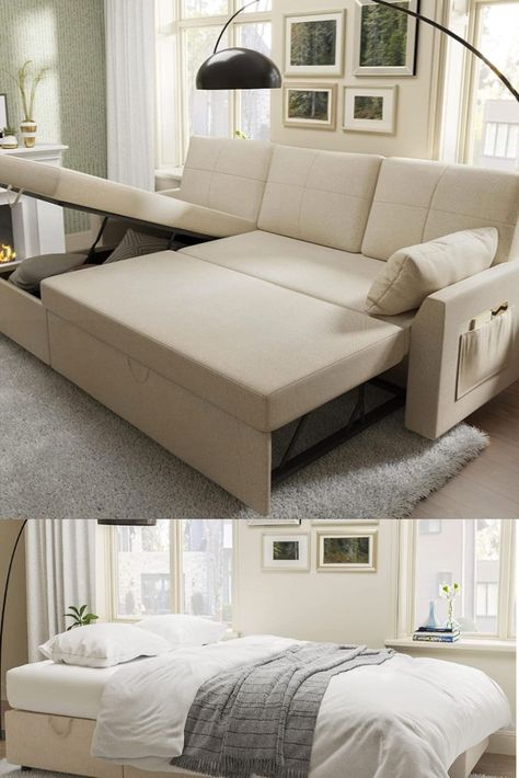 PaPaJet Sofa Bed, 2 in 1 Sofa Sleeper with Storage Chaise-Pull Out Couch Bed for Living Room, Sleeper Couch with Pull Out Bed Beige Pull Out Couch Bed, L Shaped Sofa Bed, Living Room Beige, Linen Couch, Sleeper Couch, Sofa Bed Sleeper, Pull Out Couch, Comfortable Couch, Pull Out Sofa