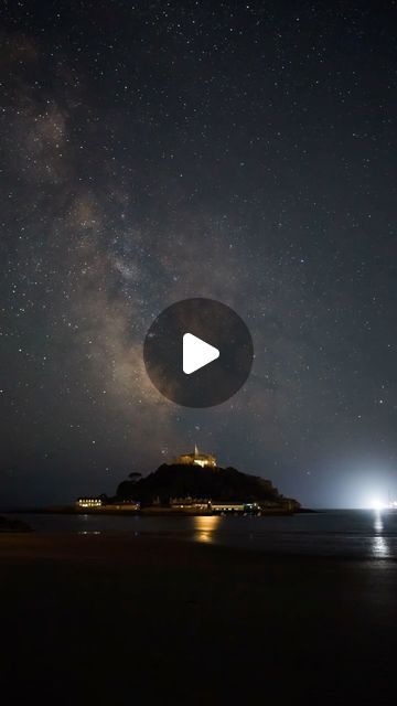 Dave Mably | Drone Visuals | Cornwall on Instagram: "It took me 4.5 hours to capture this time-lapse of the Milky Way over St Michael’s Mount in Cornwall!   This “holy grail” (day to night)  timelapse captures the breathtaking beauty of the cosmos as it dances above this iconic landmark.  It’s not perfect but I’m really happy with the results, it’s a little jumpy here and a massive ship came in behind the mount and anchored up with the brightest deck lights I’ve ever seen!  but I’ll nail it next time!   Thank you to @matjoez and all of his online Timelapse tutorials together with @lrtimelapse to help process all of the 1000’s of frames needed to make these videos!   #MilkyWay #nightphotography #cornwall #uk" Night Timelapse, Timelapse Video, Cornwall Uk, Nail It, The 1000, Deck Lights, The Milky Way, Breathtaking Beauty, The Cosmos