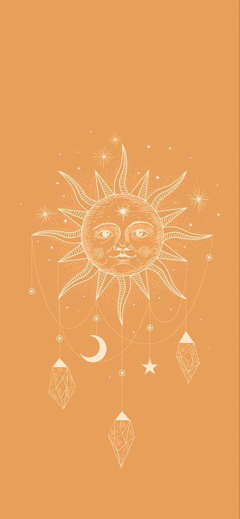 Boho Hippie Aesthetic Wallpaper, Sun And Moon Wallpaper, Boho Hippie Aesthetic, Hippy Aesthetic, Wallpaper Verde, Sun Background, Sun Drawing, Golden Wallpaper, Sun Aesthetic