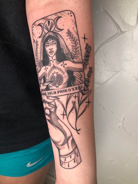 High Priestess Tarot Tattoo, High Priestess Tattoo, Priestess Tattoo, The High Priestess Tarot Card, Priestess Tarot Card, The High Priestess Tarot, High Priestess Tarot, Tarot Tattoo, Tarot Card Tattoo