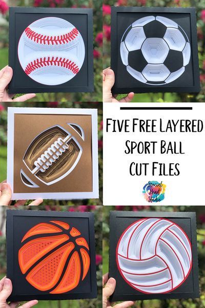 Free Layered Cut Files. Baseball, Basketball, Football, Soccer Ball, and Volleyball. These designs make the perfect decoration for kids who love sports. Use the designs to create a shadow box. Free Cricut 3d Paper Projects, Free Sports Svg Files For Cricut, Layered Cross Svg Free, 3d Layered Svg Free, Cricut Basketball Projects, Free Baseball Svg Files For Cricut, Free Layered Svg Files For Cricut, 3d Svg Files Free, 3d Cricut Projects Free