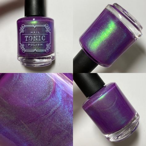 Shiny Nail Polish, 90s Nail Polish, Green Purple Nails, Green Purple Aesthetic, Green And Purple Aesthetic, Purple And Green Aesthetic, Duochrome Nails, Green And Purple Nails, Nail Polish Aesthetic